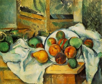  Fruit Painting - Table Napkin and Fruit Paul Cezanne